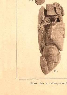 Ídolo de pedra encontrado na região do Lago Salé, em Juruti (Goeldi, 1904).