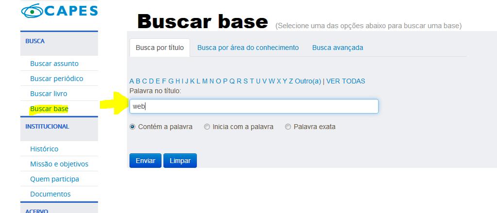 2 Em BUSCAR BASE, indique a base