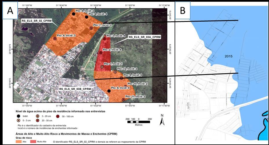 No levantamento de CPRM (2012), foram delimitados 13 setores de risco, sendo 11 deles em áreas planas sujeitas a inundação gradual, conforme regime das chuvas incidentes na bacia hidrográfica do rio