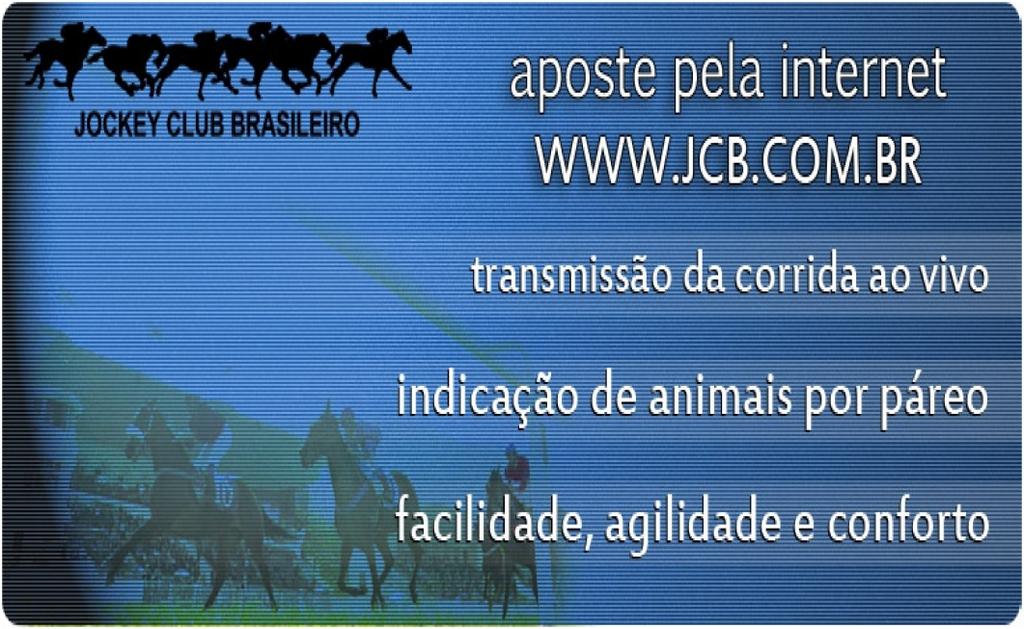 8º PÁREO (30) 22:0Horas Produtos de anos e mais idade s/mais de 2 vitórias no Rio ou em São Paulo. Pesos da Tabela (I). Bolsa: R$ 0.37,9, sendo: R$ 4.98,00 ao proprietário do vencedor; R$.