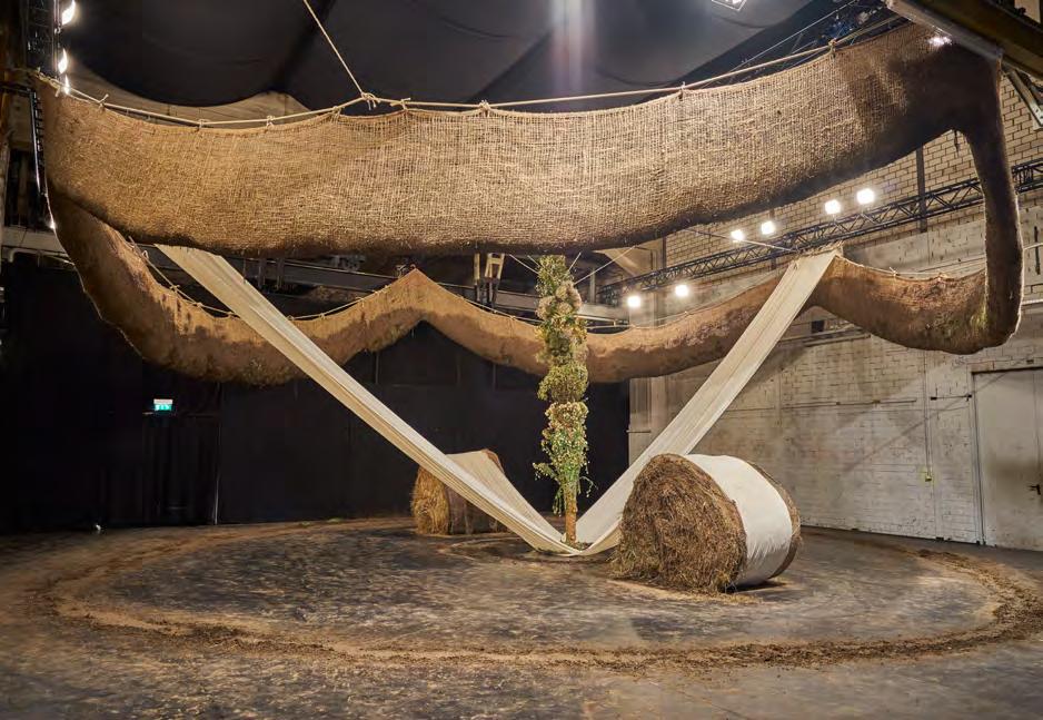 A instalação teve seu processo criativo encerrado junto ao público na abertura da exposição: durante 5h e 30 min interruptos foi colocada no anel superior do trabalho lama com sementes.