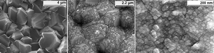 drástica mudança: os cristais perdem sua característica micrométrica e apresentam uma nova estrutura, composta por grãos de tamanho nanométricos (menores que 100 nm).