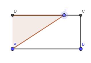 Solução: Etapa 4:Formiga no lado CD xє[30, 50], triângulo ADF é retângulo, reflexão de outro quando a formiga está em AB.