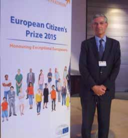 IMVF vence prémio europeu de cidadania Na foto vemos Paulo Freitas na cerimónia de entrega do Prémio Cidadão Europeu, em Bruxelas.
