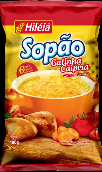 LÍDER DE VENDAS S O P Ã O Sabor Galinha Caipira 180g Caixa.