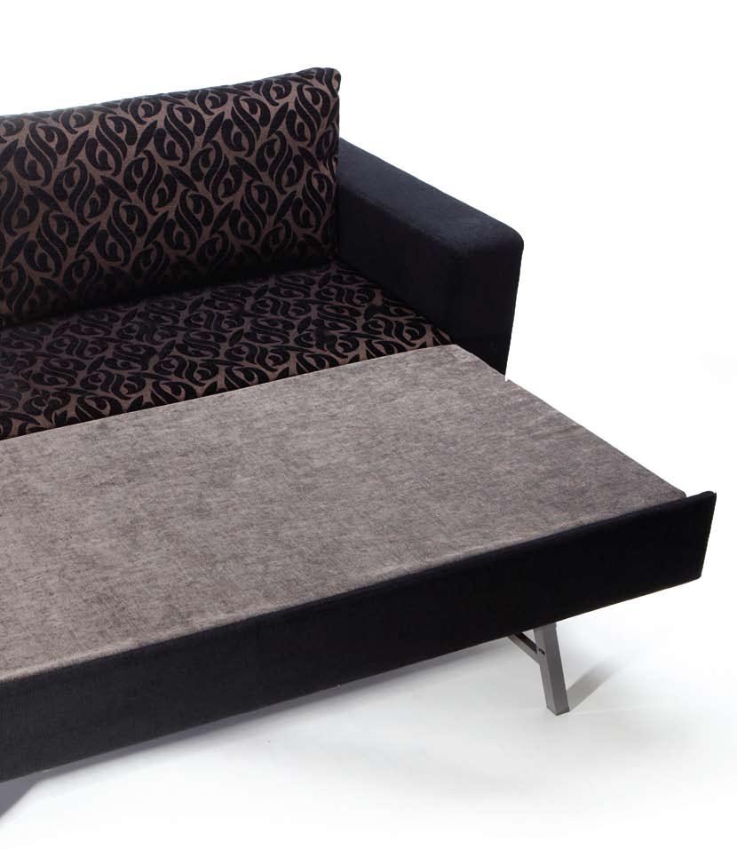 colour OP2 bed sofa colour OP2 sofá cama design GIL MOREIRA 154 Seat: Steady in the mechanism. Foam mattress with 75x184x12cm. Back: Jute support. Fiber pillows. Feet: Plastic feet.