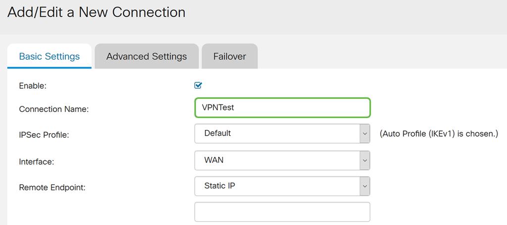 Se você criou um perfil IPSec novo ou o quer usar um premade um (Amazon_Web_Services, Microsoft_Azure), selecione o perfil IPSec que você quer usar para o VPN.