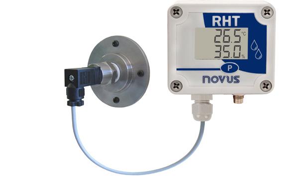 O transmissor pode ser configurado para apresentar o valor da temperatura e da Umidade Relativa medido ou ainda, o valor de temperatura e o valor do Ponto de Orvalho. 1.