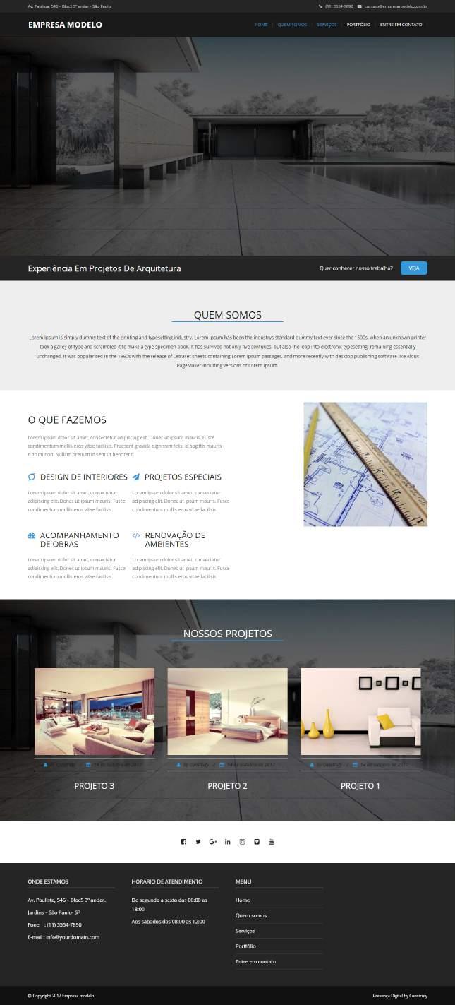 MIRA O Website Mira é recomendado para empresas e negócios que desejam reforçar os diferenciais de seu portfólio em site com design prático e
