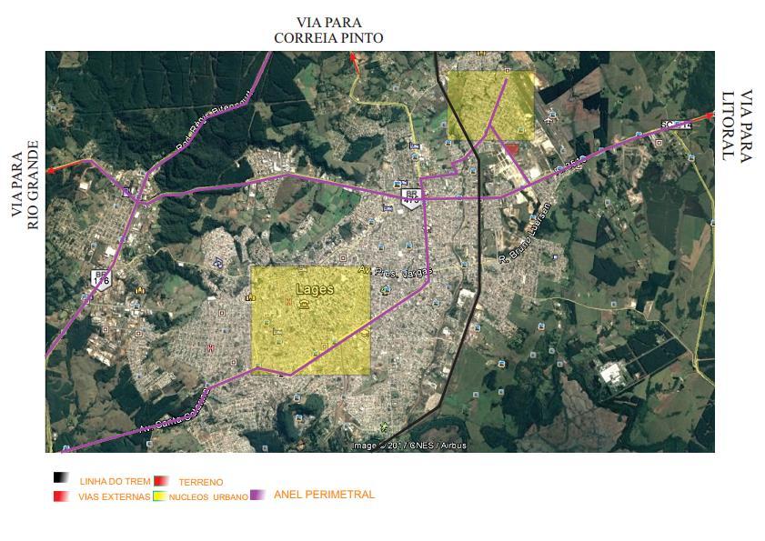 regiões que tem acesso a essa BR são as cidades de Otacílio costa, Palmeira, Bocaina do sul, Rio rufino, etc...,(figura 2).