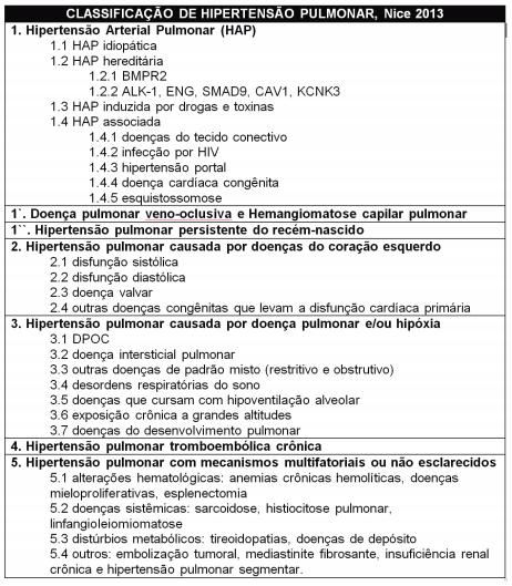 Figura 2. Classificação de Hipertensão Pulmonar (JARDIM, PRADA, SOUZA, 2015). 4.