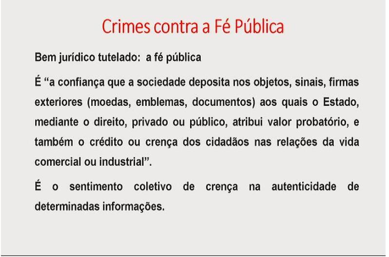 Página1 Curso/Disciplina: Crimes Contra a Fé Pública. Aula: Crimes Contra Fé Pública 01.