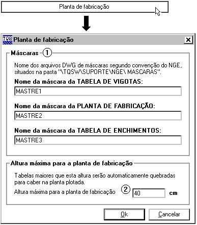 Planta de fabricação 1) Mascaras (DWG): critério que define os nomes das máscaras de desenho.