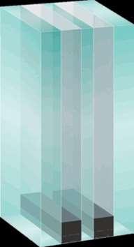 Vidros Resistentes ao Fogo Corta-fogo (Sigla EI) Característica: Integridade (E) e isolamento (I) Os vidros para classificação corta-fogo são composto por vidros comuns temperados ou não com