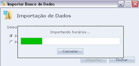 É exibido que os dados estão sendo importados.