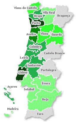 Escolas participantes nos JRA 16 14 12 10 8 6 4 2 0 Nº de escolas JRA/distrito 2015 69 escolas em 58 concelhos