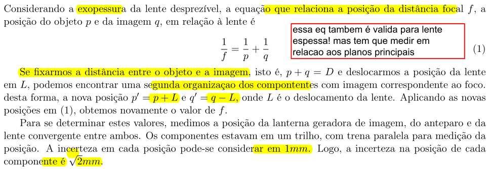 Problemas 1 1. A lei de Gauss é válida também para lente espessa 2.