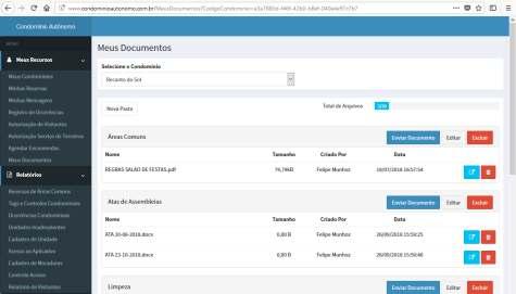 Meus documentos Recurso para organizar os documentos e armazenamento na nuvem Compartilhamento como anexo no