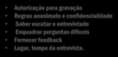 confidencialidade Saber escutar o entrevistado