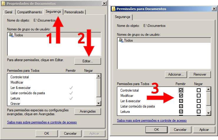 4. CONCLUSÃO 7 Abra as propriedades das pastas que você criou e repita o mesmo processo, porém, marcando todas as opções para elas, como mostra a Figura 3.5 Figura 3.