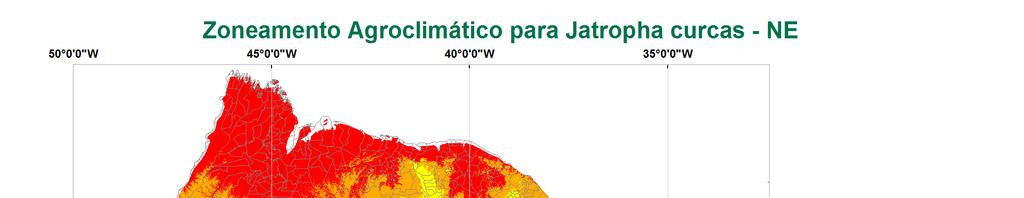 98 que consideraram uma faixa de temperatura mais ampla (18,0 a 28,5ºC) para aptidão e limiares de chuva de 600 e 1000 mm para a definição de zonas aptas (Prec > 1000 mm), marginais (Prec entre 600 e