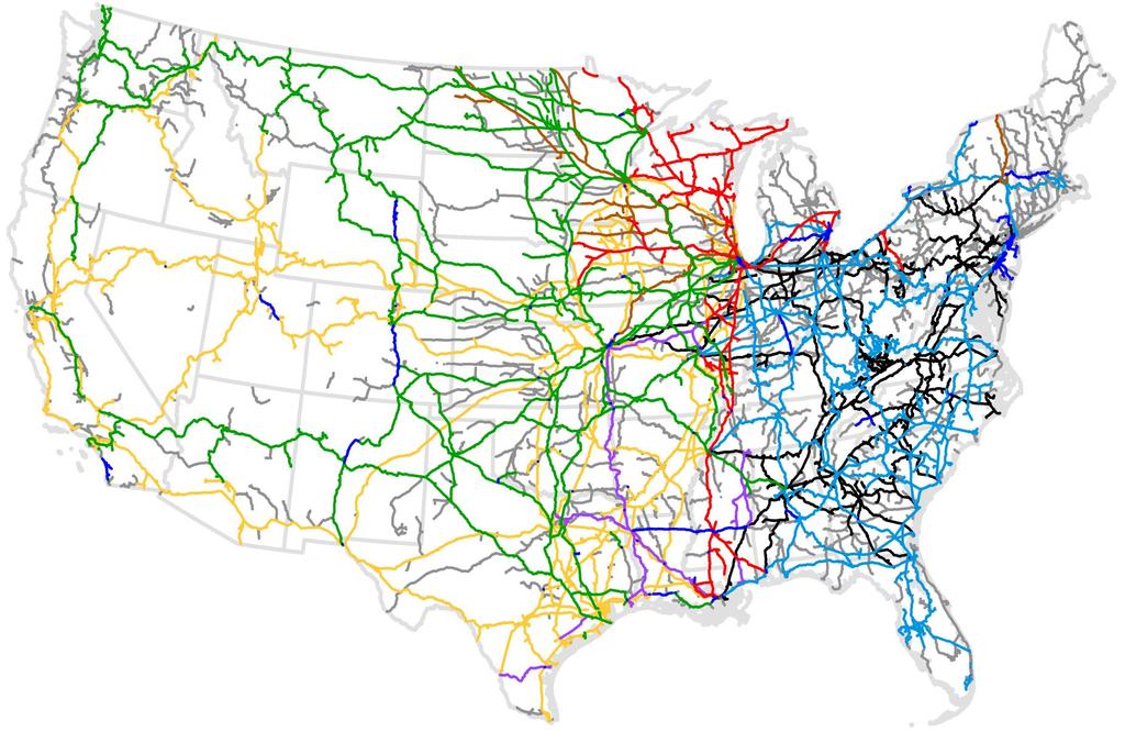Malha ferroviária Americana: CARGA Nenhuma major (Classe-I) tem controle acionário de grande embarcador!