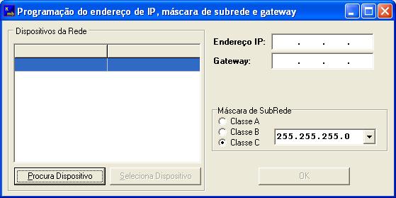 Para poder realizar a leitura do instrumento, é necessário, primeiramente configurar os parâmetros de rede, que são compostos de: - IP (disponível dentro da rede local) -