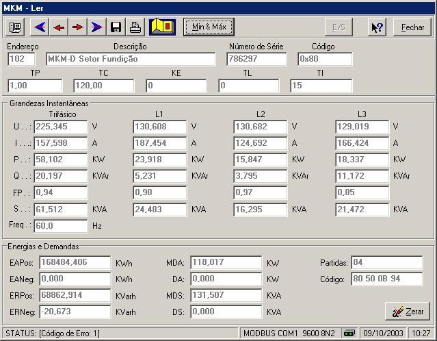 Software Para leitura e parametrização dos multimedidores são disponibilizados os softwares RedeMB5 e RedeMB TCP de licença livre e que podem ser utilizados nos Windows 95, 98 e XP.