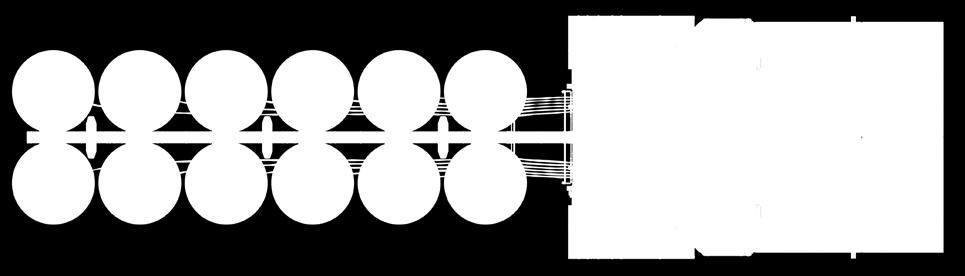 [fileiras] L6 [mm] L8 [mm] 600 2 4700 6000 600 4 2800 3500 1000 2 6900 9000 1000 3