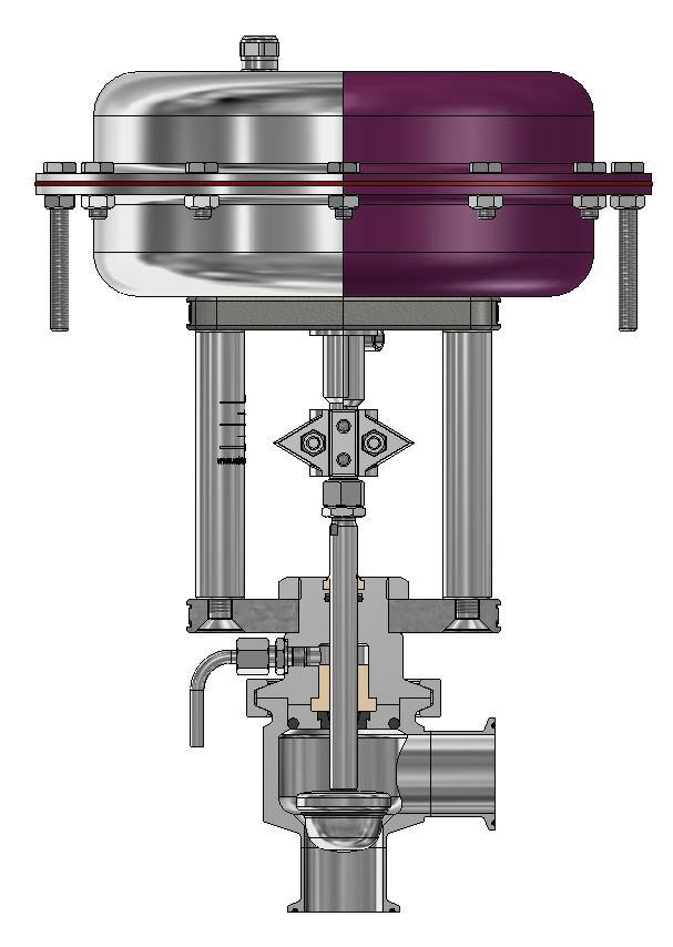 necessária para o produto que flui através da válvula).