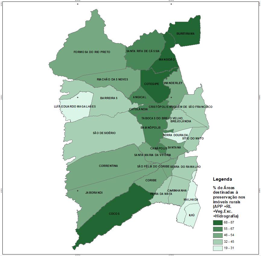 ÁREAS DESTINADAS À PRESERVAÇÃO DA VEGETAÇÃO NATIVA NOS IMÓVEIS RURAIS DO OESTE BAIANO ÁREA DESTINADA À PRESERVAÇÃO DA