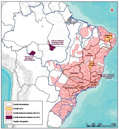 Comitês de BH Abrangência dos comitês de bacias hidrográficas no Brasil A partir da Lei das Águas (Lei nº 9.