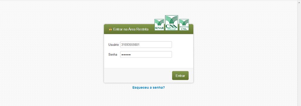 Caso ainda não tenha acessado a plataforma do Agritrace Vegetal, siga as instruções do Manual de Adesão. Clicando no botão ACESSAR, será remetido para a seguinte tela.