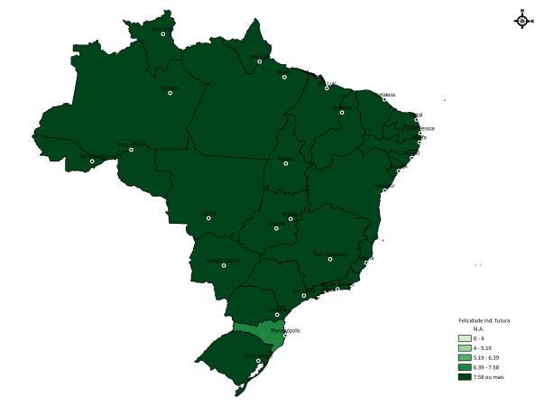 SATISFAÇÃO COM A VIDA EM 5 ANOS O Brasil foi líder do Ranking Global de Felicidade 5 anos à frente! 8.69 em uma escala de 0 a 10 Felicidade Futura ( 2015) 2.8-4 4-5.19 5.19-6.39 6.39-7.58 7.58-8.