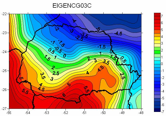 2.4 gravimétrico global EIGEN-CG03C Figura 4 Posicionamento dos pontos GPS sobre RN s na região de estudos O modelo global EIGEN-CG03C é uma atualização do modelo geopotencial global combinado