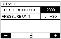 De seguida, prima para aceder ao parâmetro seguinte do menu. Pressure offset (compens. pressão) ): compensação do sensor de pressão.