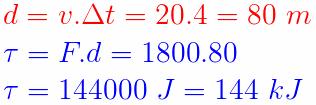 Calcule o trabalho da força constante F de intensidade F = 10 N, num deslocamento d = 2,0 m, nos casos indicados abaixo: 11.