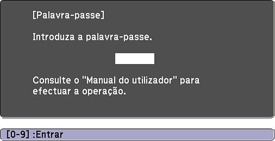 1. Para evitar uso não-autorizado do projetor, selecione Protecção da ligação, aperte Enter, selecione Activado, aperte Enter novamente e depois aperte Esc. 2.