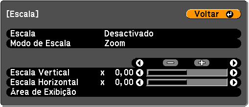 Você verá a seguinte tela: 4. Selecione a configuração Escala e selecione Activado. 5.