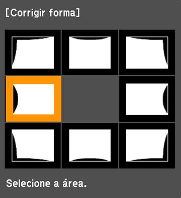 Observação: Para reiniciar os seus ajustes, aperte o botão Esc por pelo menos 2 segundos para exibir a tela de