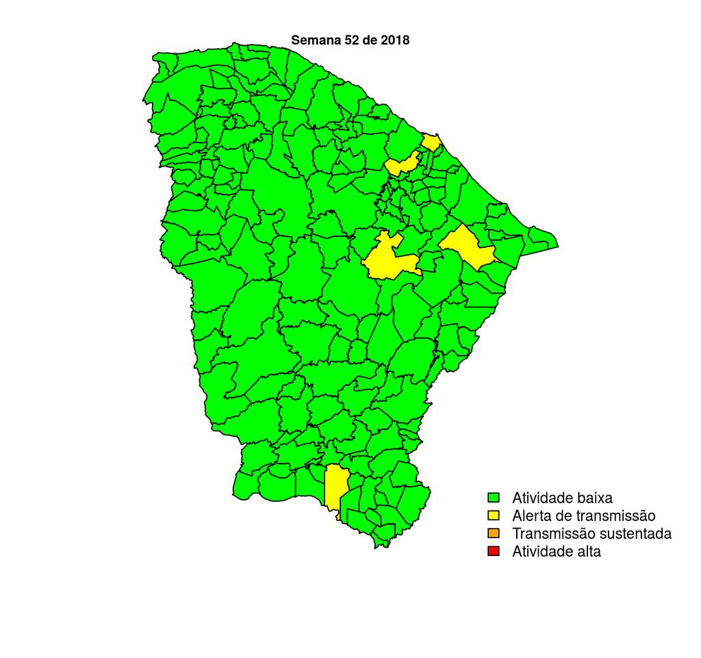 Boletim Semanal Semana 52 de 2018 O Estado Regionais de Saúde: Fortaleza Caucaia Maracanaú Baturité Canindé Itapipoca Aracati Quixadá Russas Limoeiro do Norte Sobral Acaraú Tianguá Tauá Cratéus