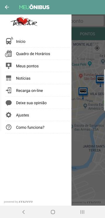 No menu também consta todo o quadro de NOTÍCIAS horários, inclusive com as suas particularidades.