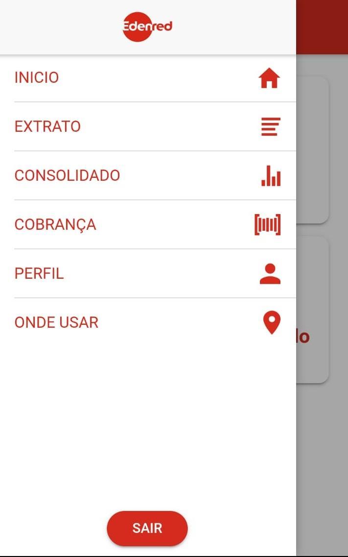 Estabelecimento Tela Home e Menu Principal Abrir Menu Principal Tela Home Tela Menu Principal Possível selecionar