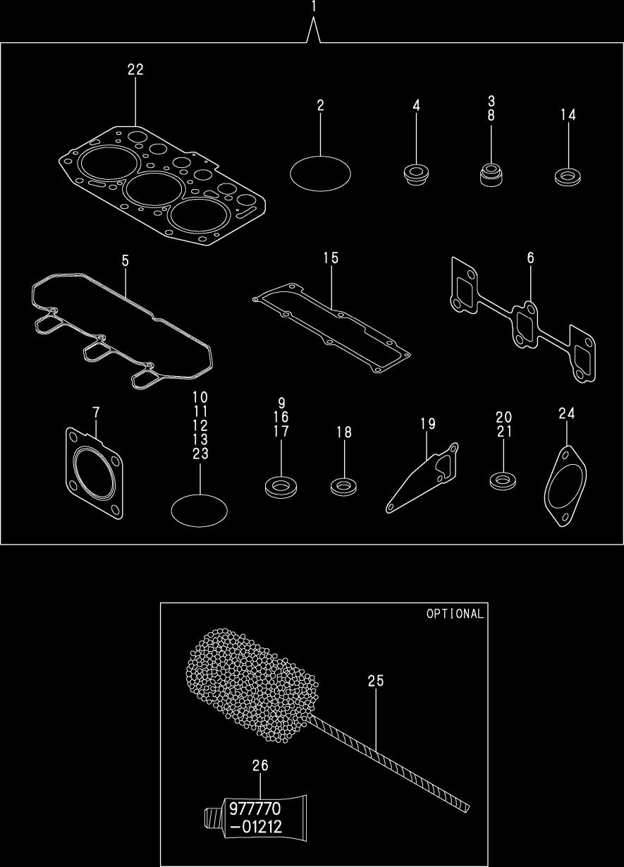 LISTA DE PEÇAS - MOTORES TNV70 ASA 7. JOGO DE JUNTAS & FERRAMENTAS / GASKET SET & TOOLS ITEM CÓDIGO DESCRIÇÃO ASA 79-900 JOGO DE JUNTAS / GASKET SET(NON-ASB.) 80-90 ANEL DE BORRACHA / O-RING,