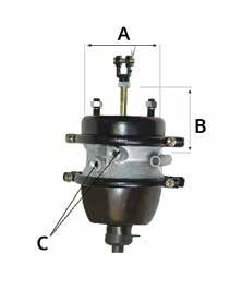 CÂMARAS DE FREIO (SPRING BRAKE) - TIPO BENDIX SCANIA 401392 401393 Cuíca Tipo Bendix haste curta Cuíca Tipo Bendix haste curta LS/LT 111 (até 81) T/R-112 E (81/atual) L/LK/LKS/B/BR 111R T-112/R-142 E