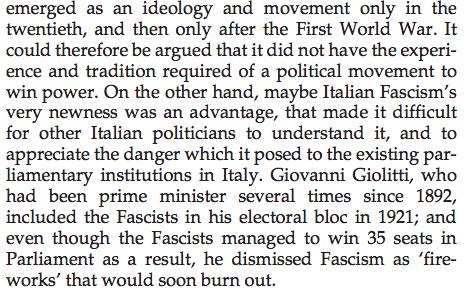 Liberal Italy led the establishment to turn to Mussolini,