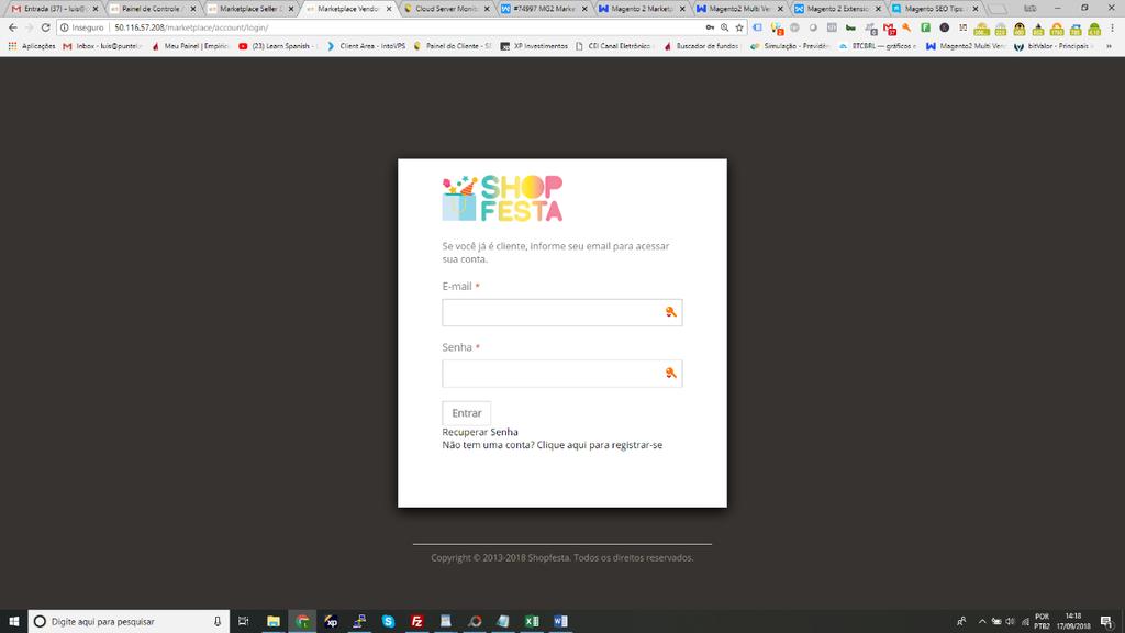 II. Como Configurar Seu Perfil Para acessar seu Painel do Vendedor, entre site shopfesta.com.