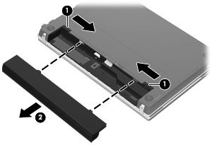 Para inserir a bateria: 1. Vire o computador de cabeça para baixo em uma superfície plana, com o compartimento da bateria voltado em sua direção. 2.