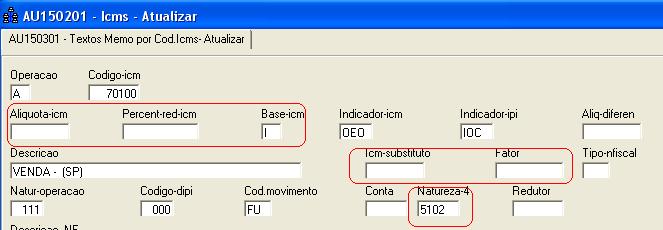 19 EXEMPLO: Suponhamos ter diversas configurações de impostos, em função da Classe Fiscal dos Produtos.