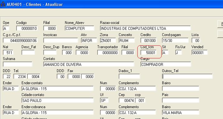 26 CONFIGURACAO DO CODICM-NF O CODICM-NF, aquele vai na